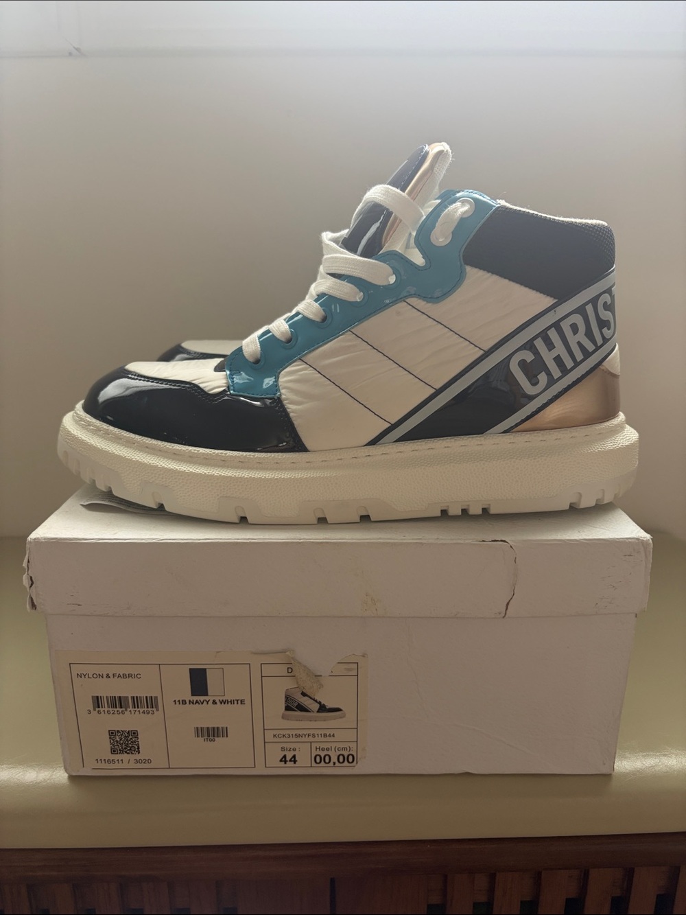 Dior B27 High-Top Sneakers Navy White Men’s EU 44 Authentic w/ Box & Receipt